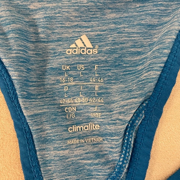 Adidas Women’s Athletic Cut Blue Tank Top, Size Large - Picture 4 of 5